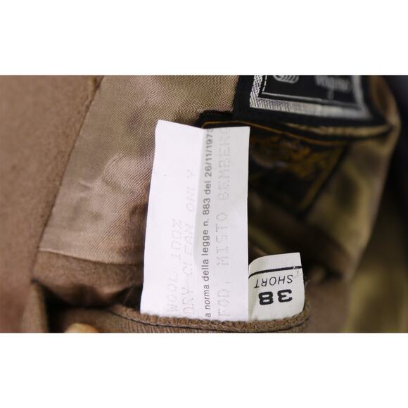 Marcello Milanelli Camel Brown Zegna Wool 2Btn Double Breasted Overcoat Coat 38S - Picture 10 of 10